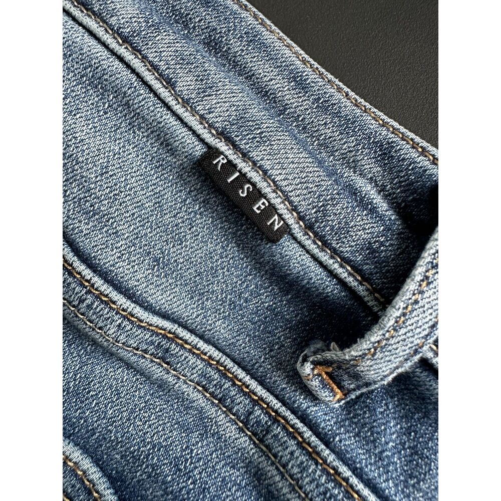 Risen Jeans Straight Leg Vintage Wash Denim RDP1268 Sz 3/26 Frayed Distressed - Picture 5 of 5